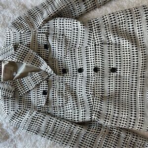 Banana Republic Patterned Black and White Women's Jacket